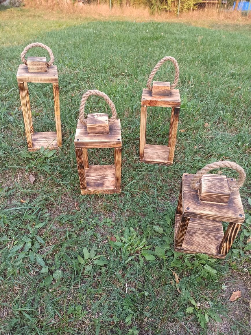Lampiony drewniane Handmade