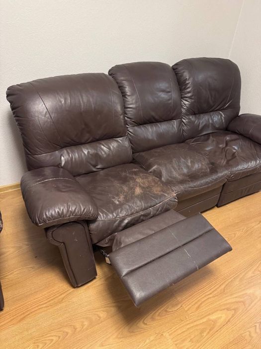 Шкіряний диван та крісло (реклайнер) Продаж/Обмін