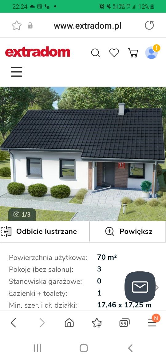 Sprzedam nowy projekt domu 70 m Extradom