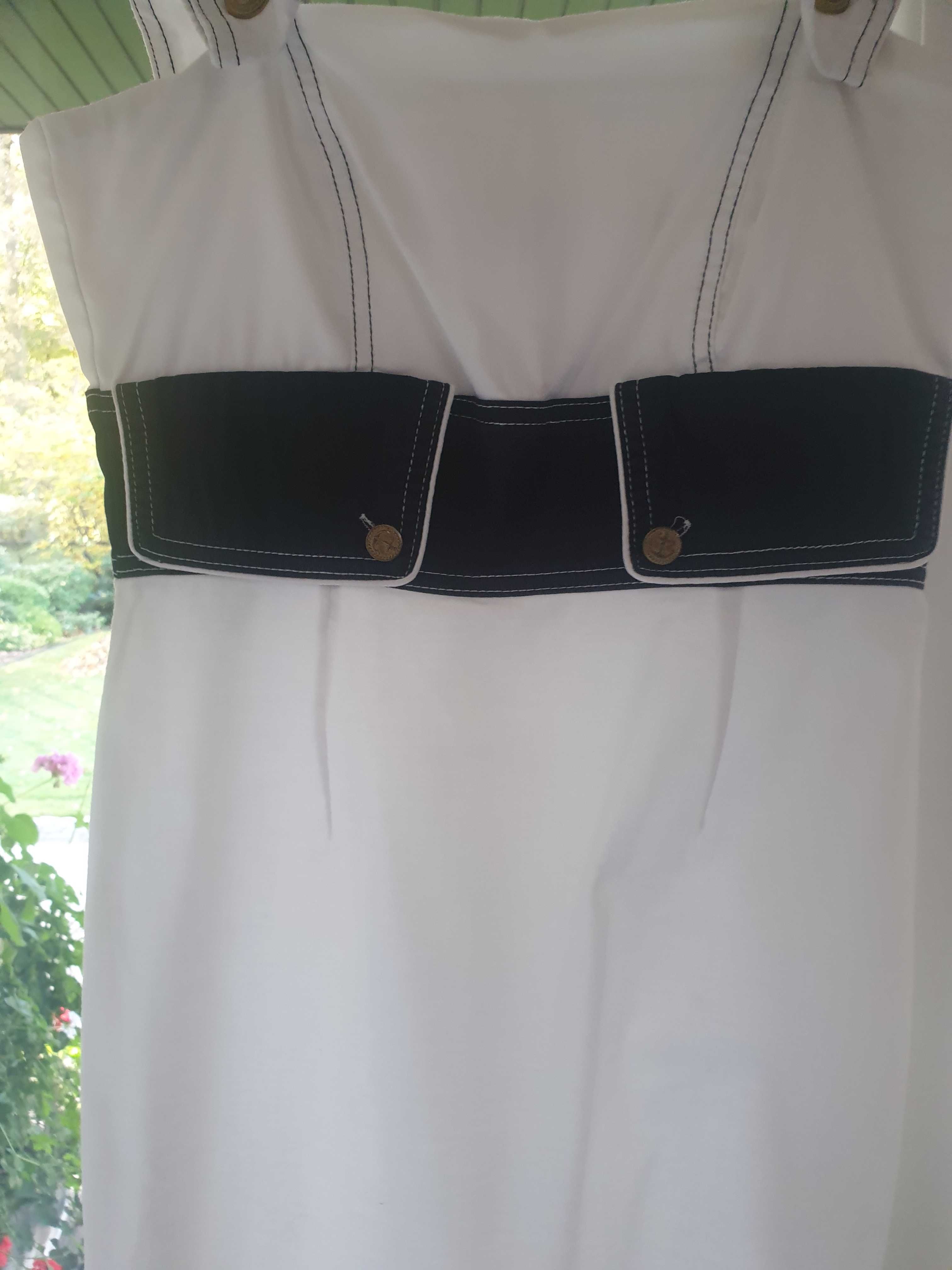 Sukienka biało-niebieska styl Marino rozm L(40)