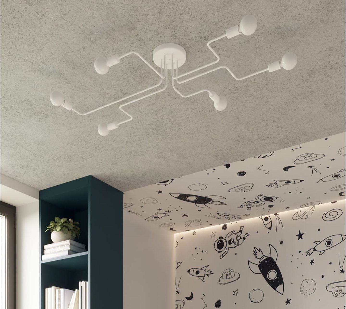 Żyrandol VECTOR 8 biały E27 8x15W SL.1444 SOLLUX