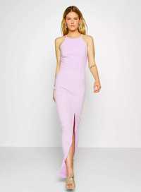 WAL G. Długa suknia sukienka balowa liliowa xl 42