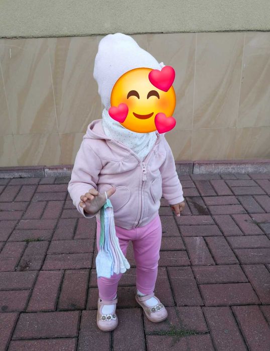 Zestaw 3 szt. bluz z kapturem 6-9m (68 - 74 cm) dziewczęce.