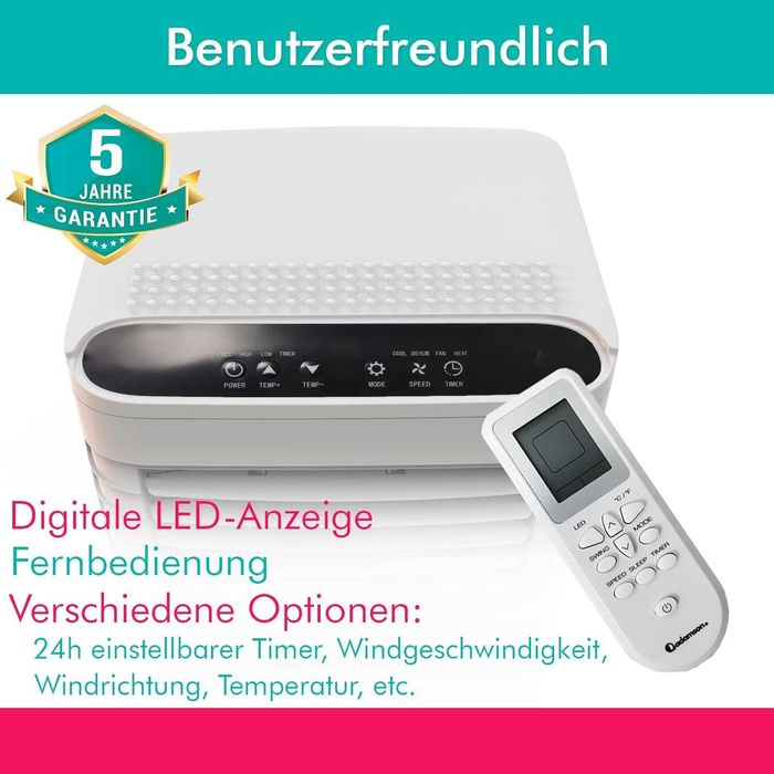 Mocny Przenośny Klimatyzator Sprężarka 4w1 Osuszacz Wentylator Zestaw
