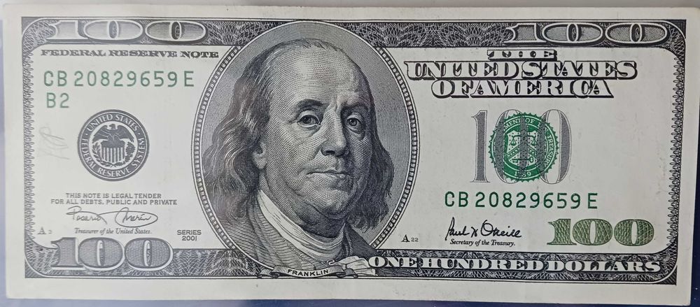 100 $ USA 2001 r. -Benjamin Franklin - mennicze