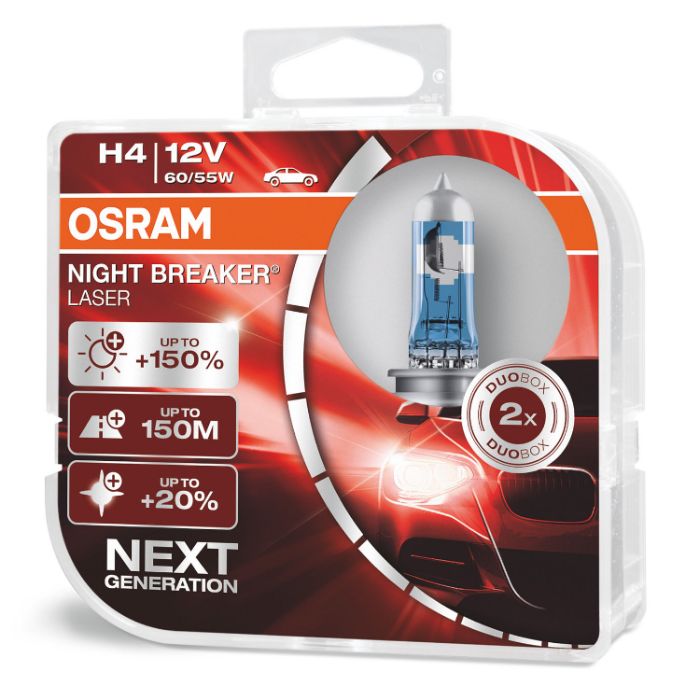 H1/H3/H4/H7 OSRAM Night Breaker+150% 64150NL/64151NL/64193NL/64210NL