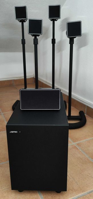 Sistema som Home theater JAMO 5.1 + Suportes Colunas