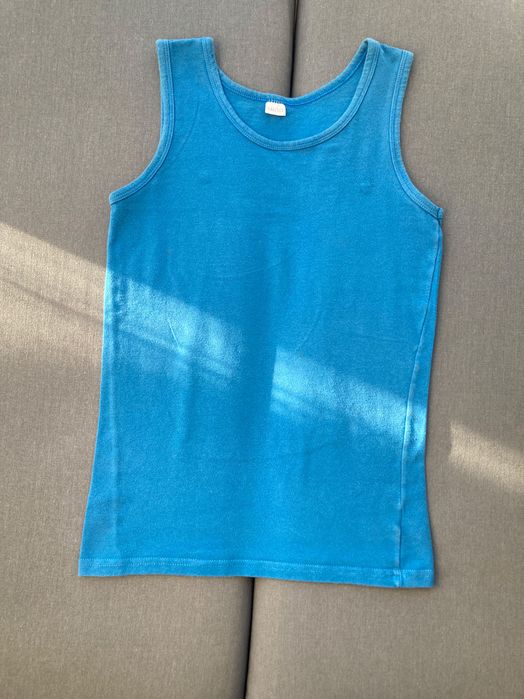 4 koszulki na ramiączkach 146 - 152 3 x biała z H&M i inna błękitna