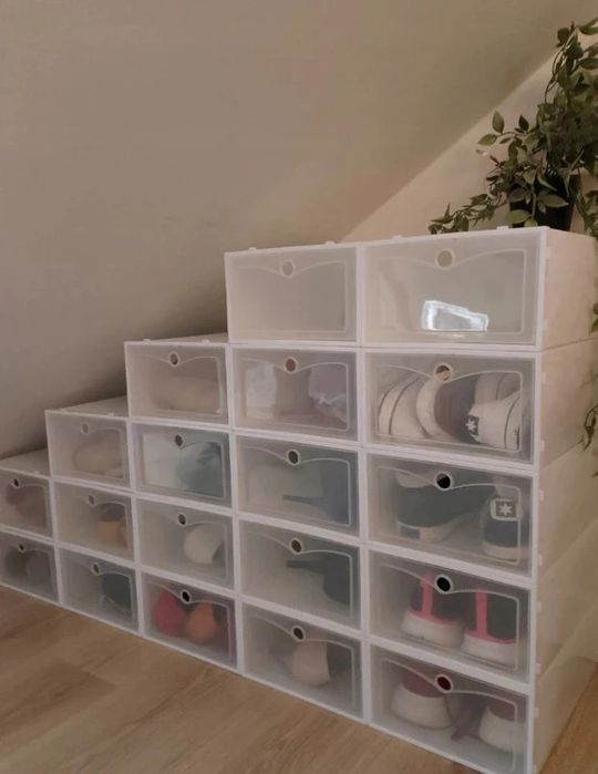 Szafka na buty biała regał pudełka organizer szafa 10 sztuk