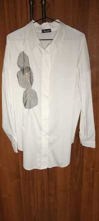 Biała  bluzka koszulowa oversaizowa koszula l/xl