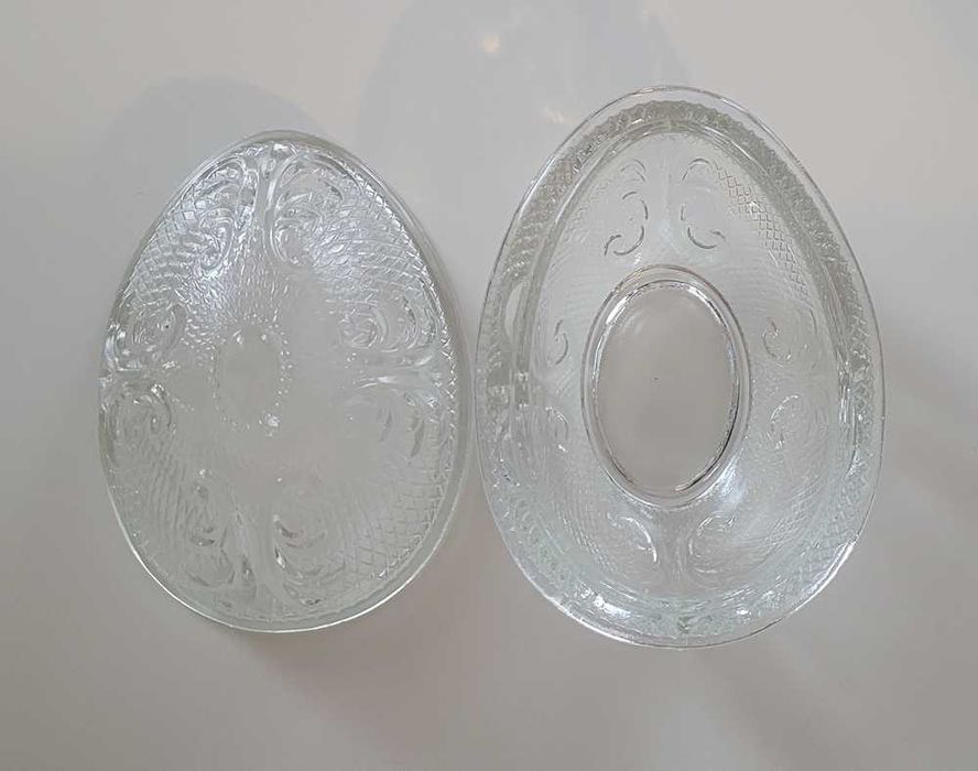 HSG Ząbkowice bomboniera szklane jajko bezbarwne PRL