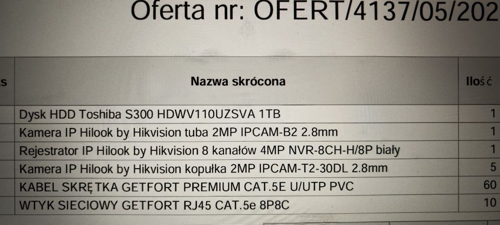 Zestaw monitoringu i alarmu