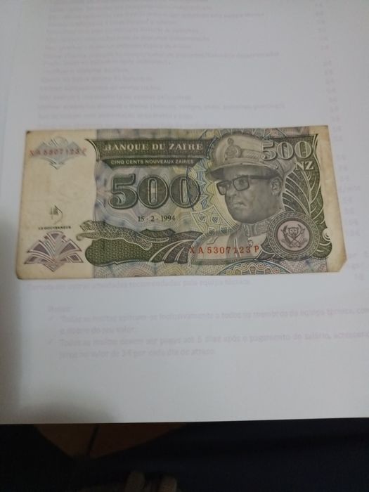 Notas do Zaire antigas