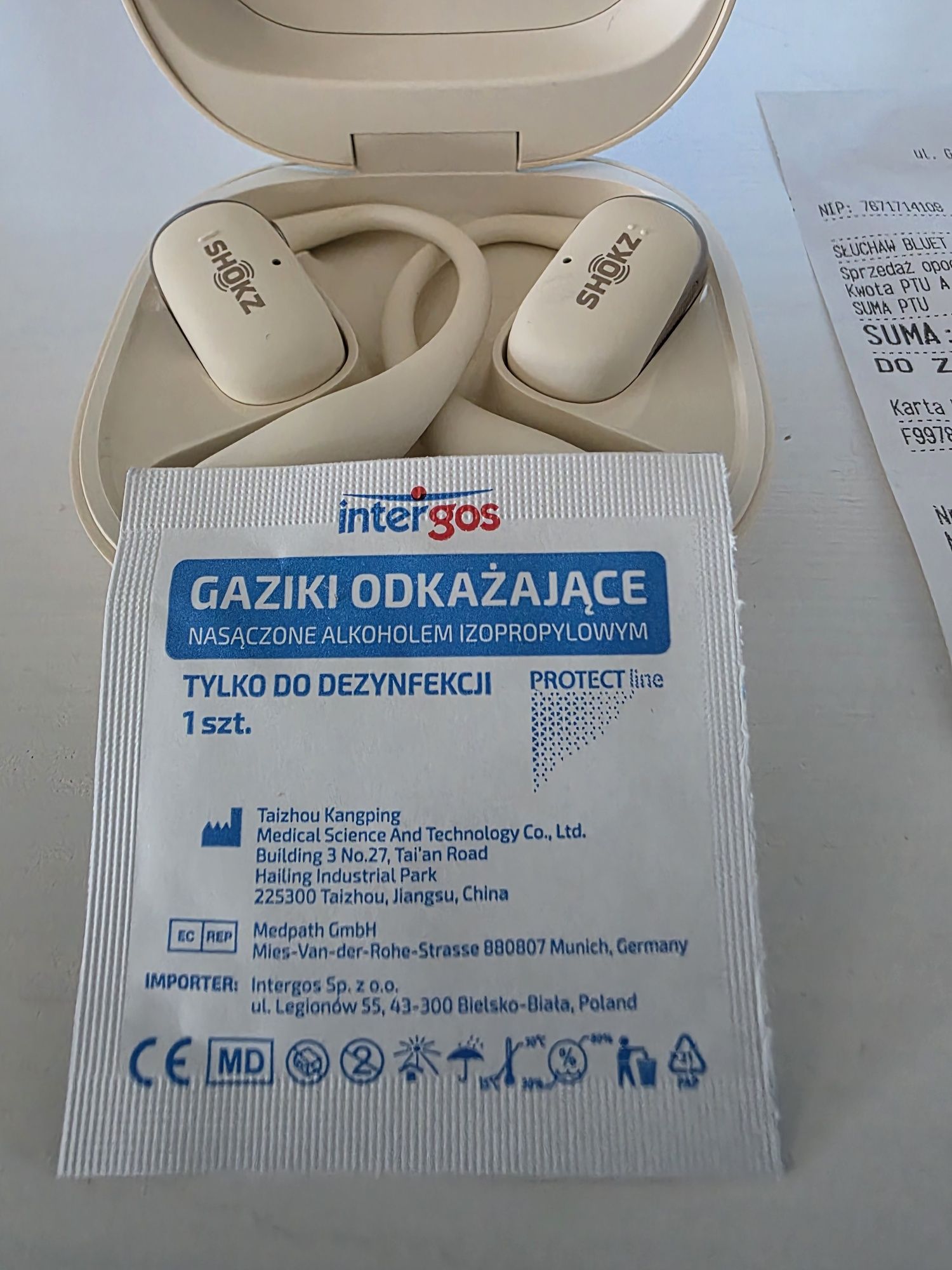 Słuchawki SHOKZ OpenFit 2 Beżowe