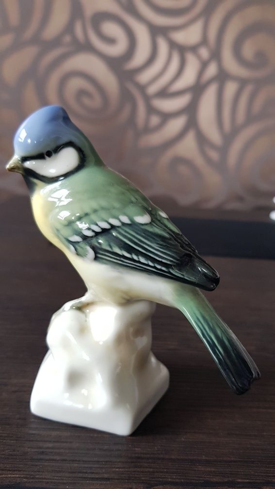 Sikorka figurka  ptaszek z porcelany Unterweissbach