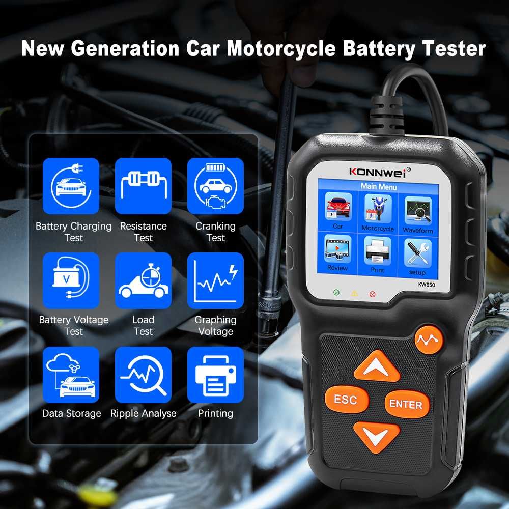 Tester Do Akumulatorów 6V 12V Konnwei KW650