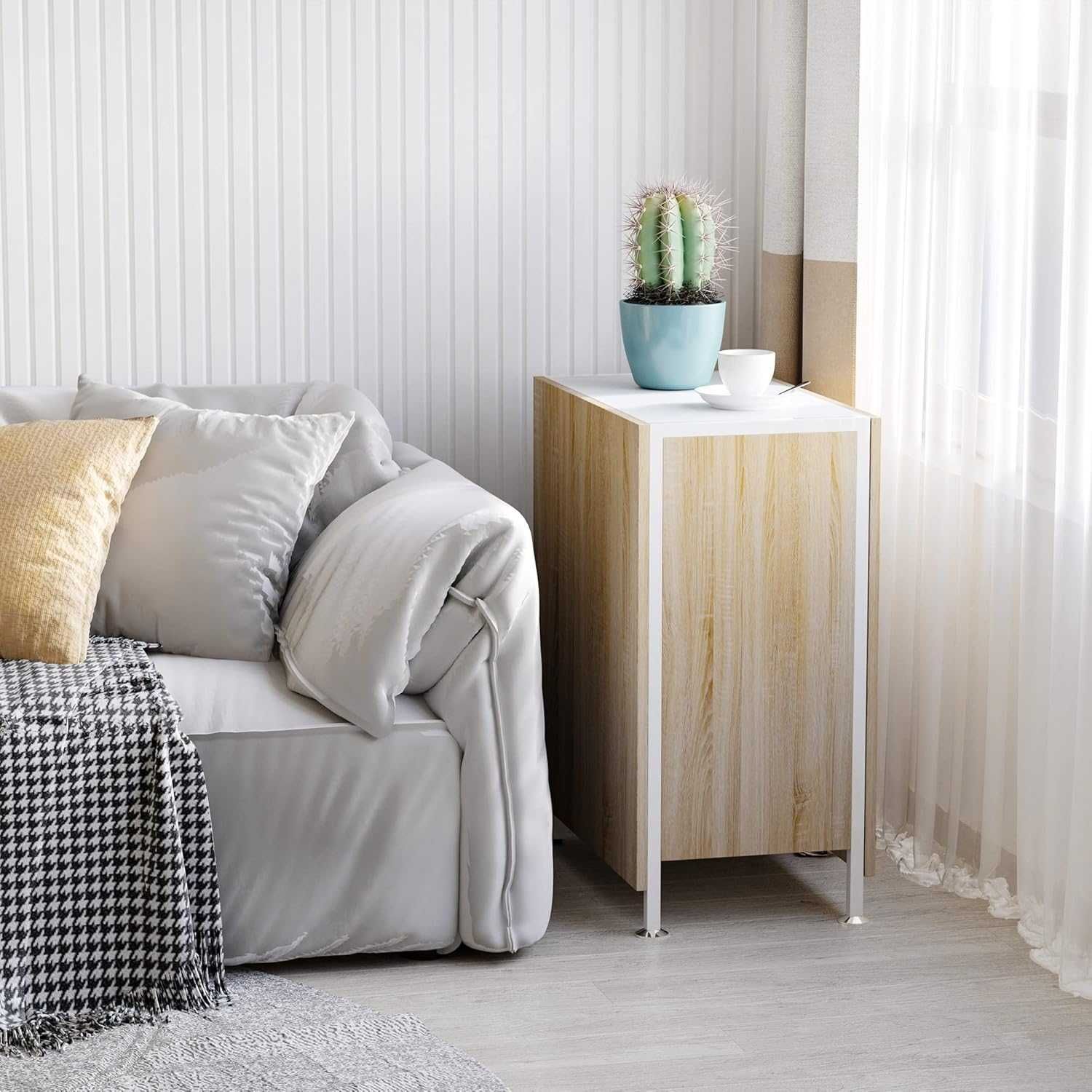 Mesa de sala ou cozinha espaços pequenos dobrável extensível arrumação