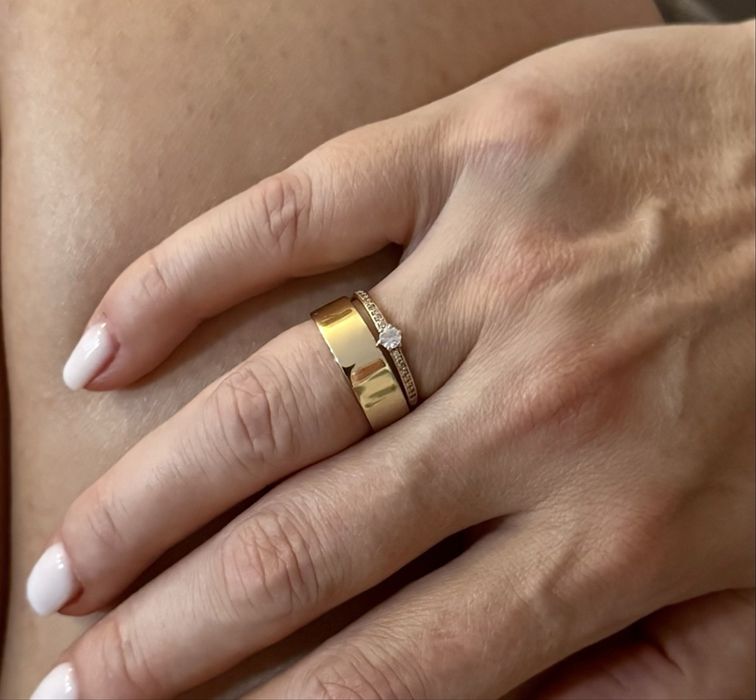 Złota obrączka 585, 6mm, 4,69gr. Z lipca