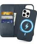 SHIELDON Etui portfelowe na iPhone'a 15 Pro Max Granatowy