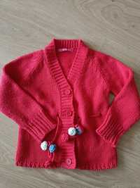 Sweter rozpinany 104 5.10.15 czerwony sweterek