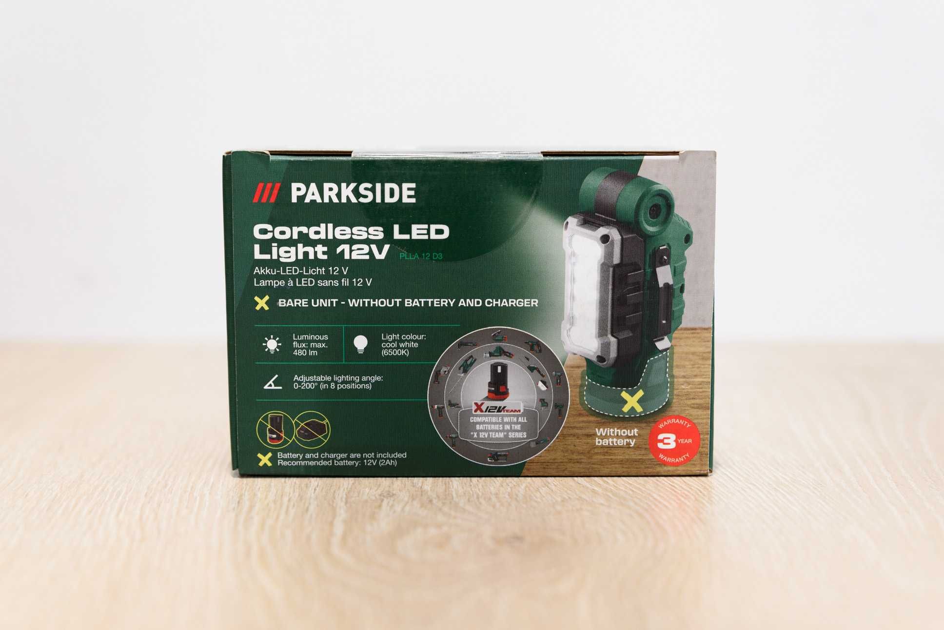 NEW! Акумуляторний ліхтар PARKSIDE PLLA 12 D3 / фонар, лампа