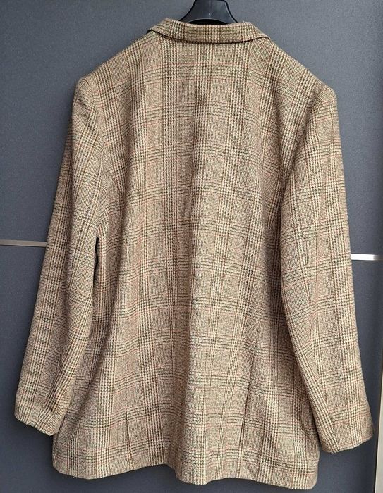 Brązowa marynarka brązowy żakiet blazer XXL 44 Belmode w kratę