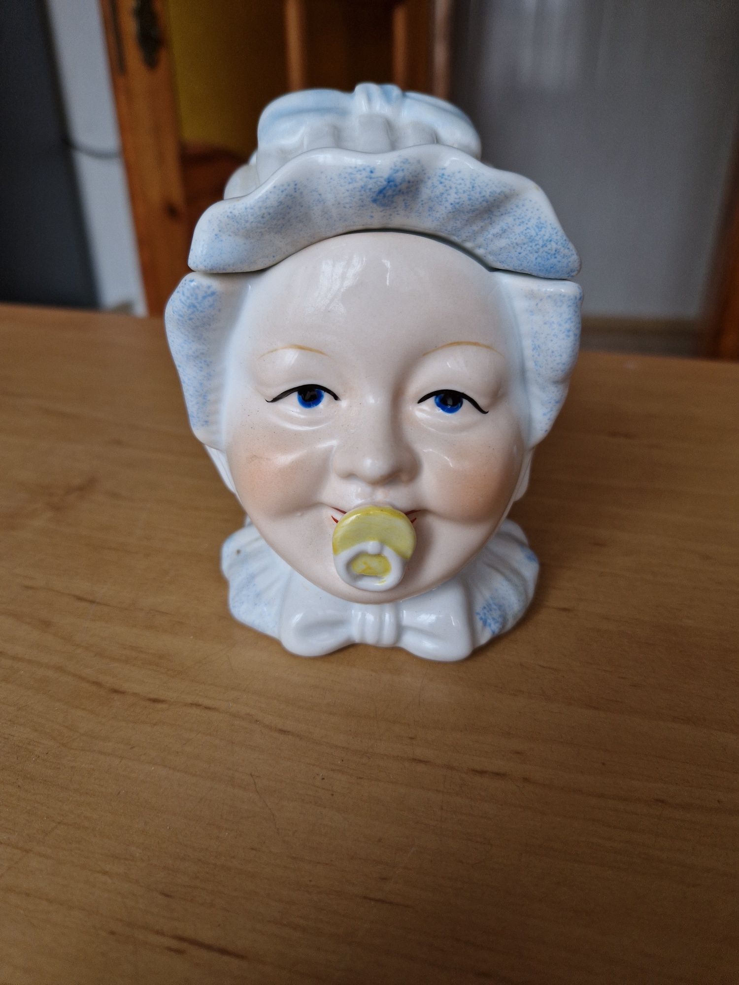 Figura główka dziecka lalki neundorf  Przedwojenny pojemnik na smoczki