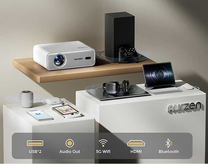 Aurzen EAZZE D1 4K Inteligentny Projektor Netflix 5G WiFi Bluetooth
