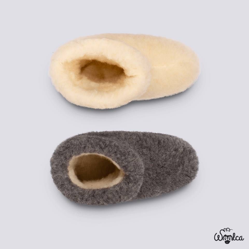 Oryginalne kapcie/bambosze Woolca z wełny merino na prezent r42 outlet