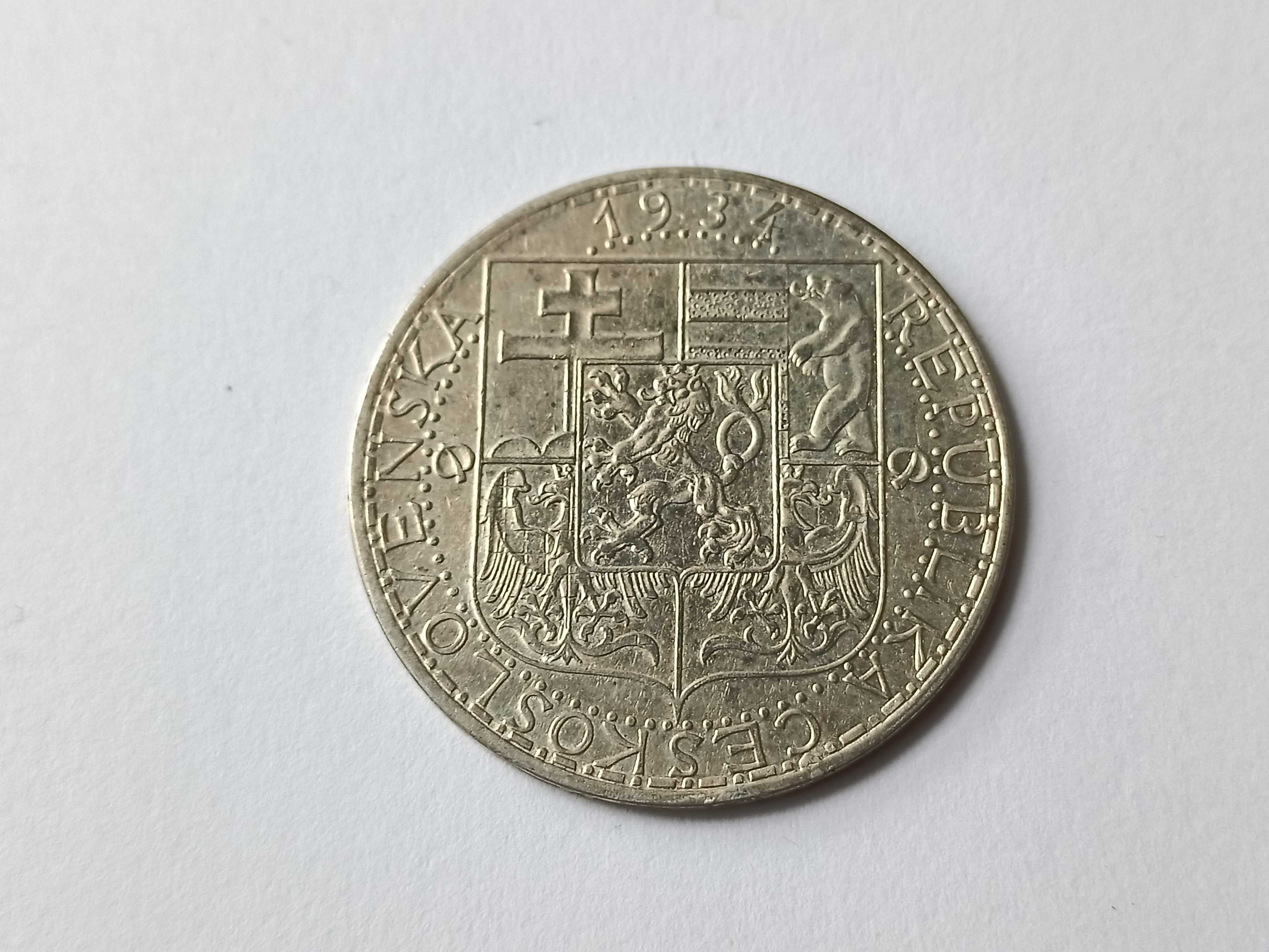 20 koron 1934 Czechosłowacja oryginał Srebro