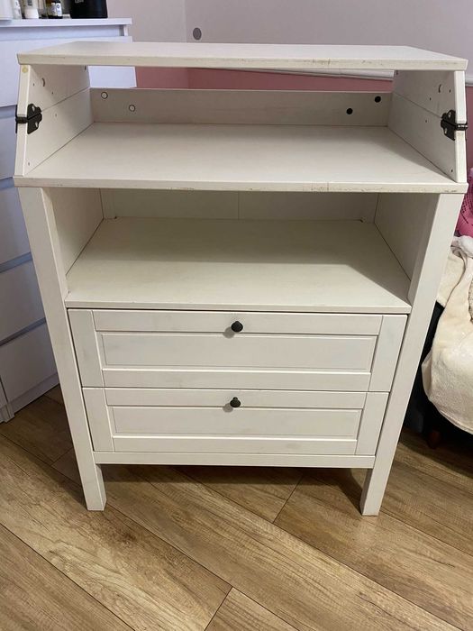 Komoda z przewijakiem IKEA Sundvik biała + mata do przewijania