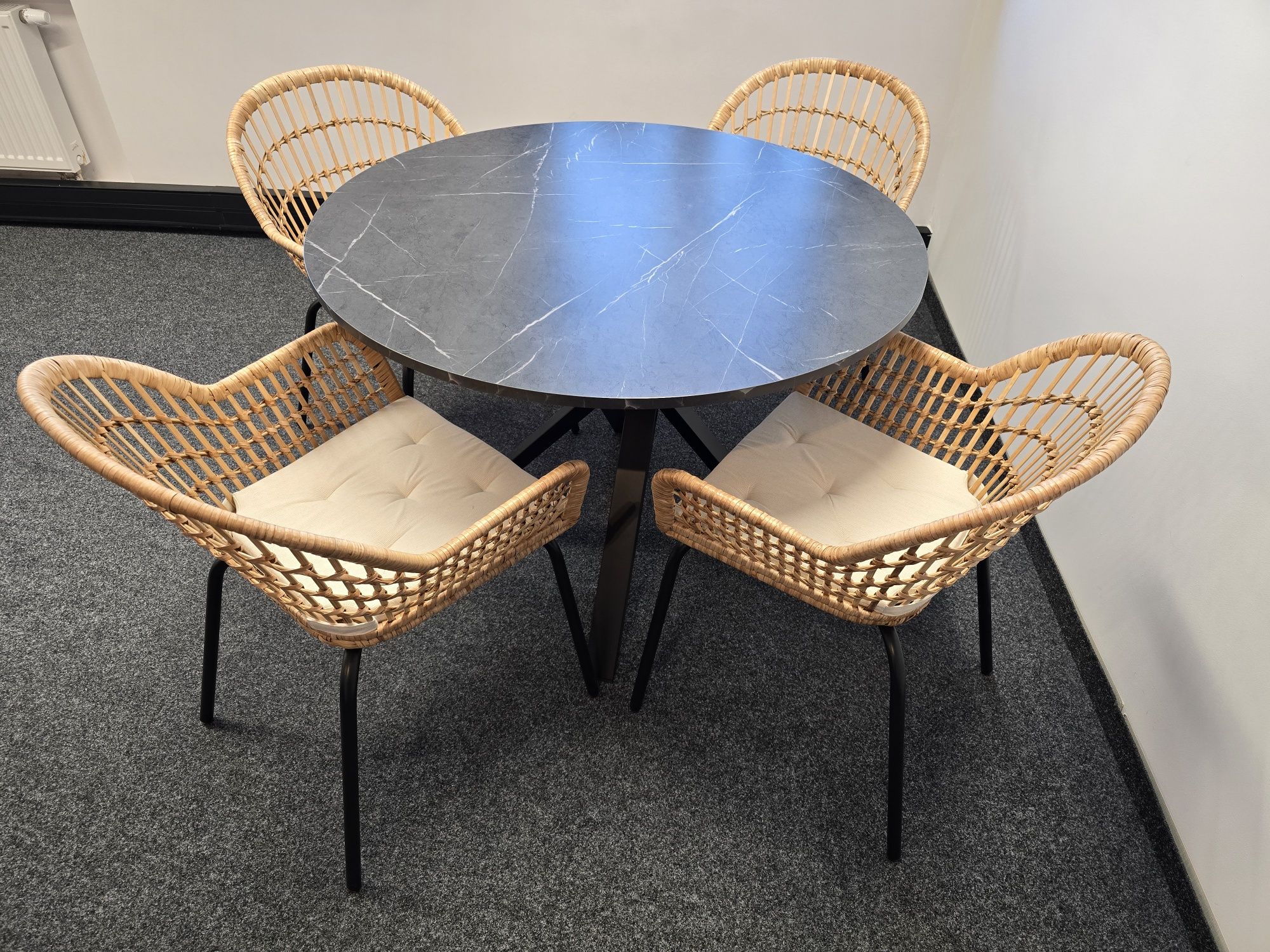IKEA NILSOVE Krzesło z podłokietnikami, rattan/czarny IKEA