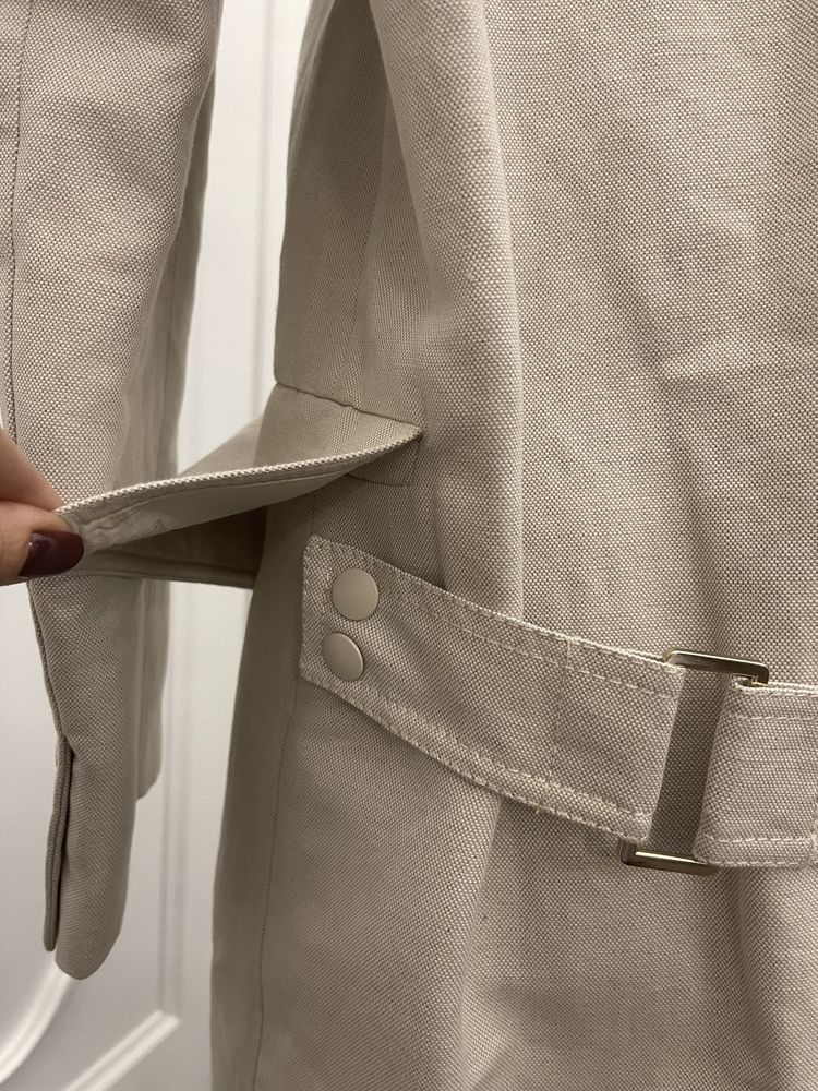 MAX MARA piękna marynarka, bawełna i len