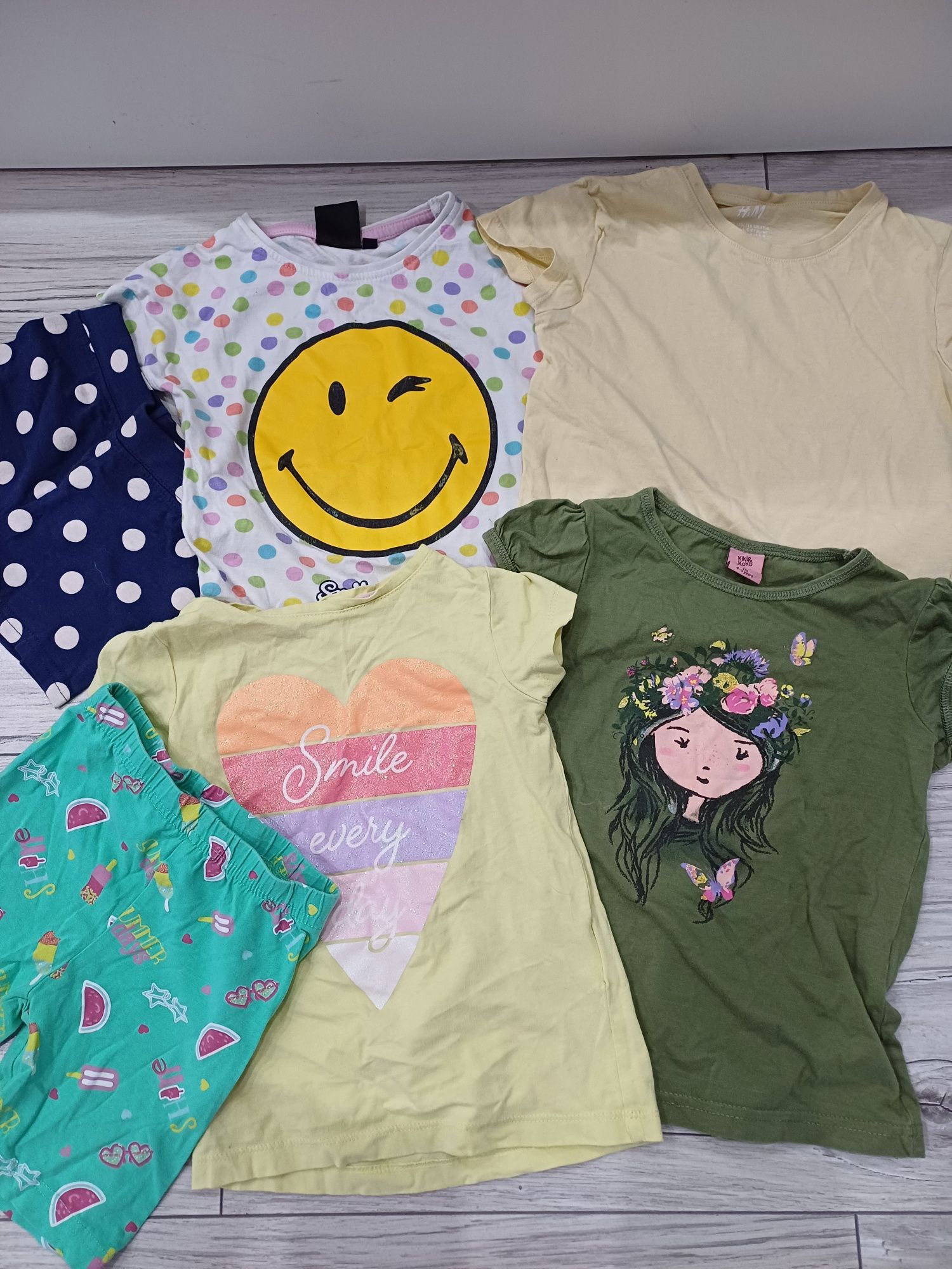 Zestaw lato dziewczynka rozm 110, h&m, sukienka, spódniczka, koszulka