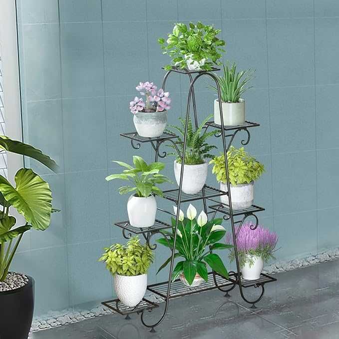 Metalowy stojak na rośliny kwietnik 9 poziomów VINTAGE