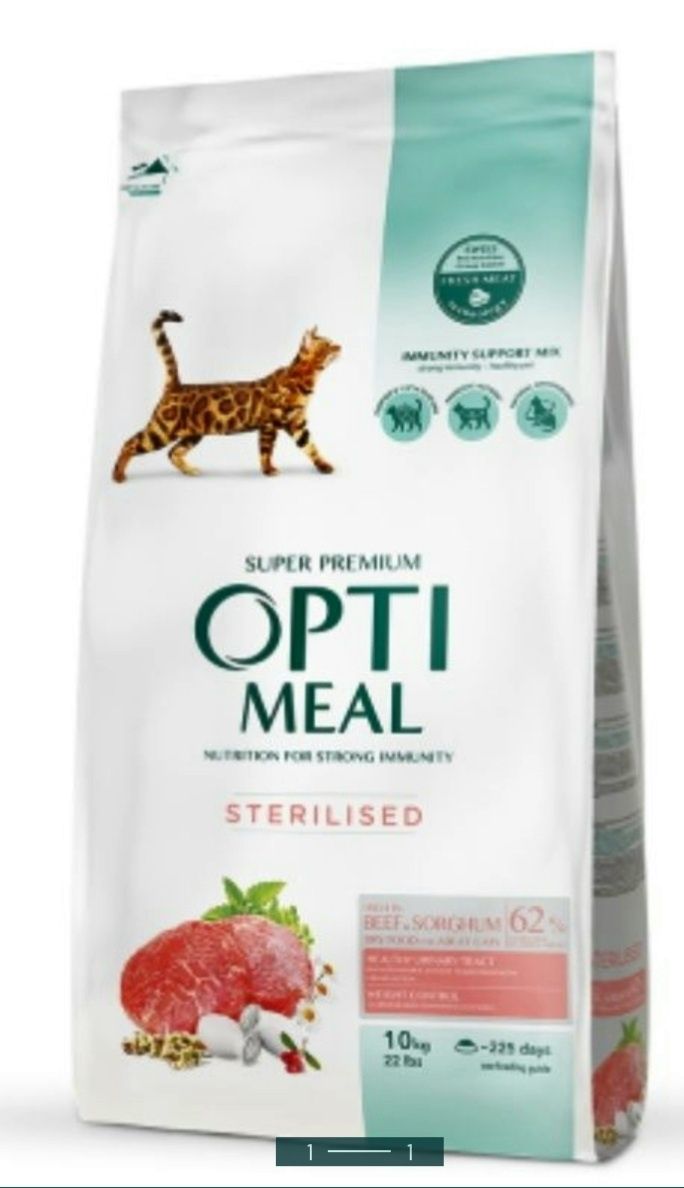 Opti meal sterilised 10 кг оптимил стерил телятина сорго