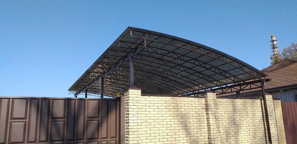 Універсальний Навіс для авто 6х6 Напіварковий Shelter Ultra, На 2 авто