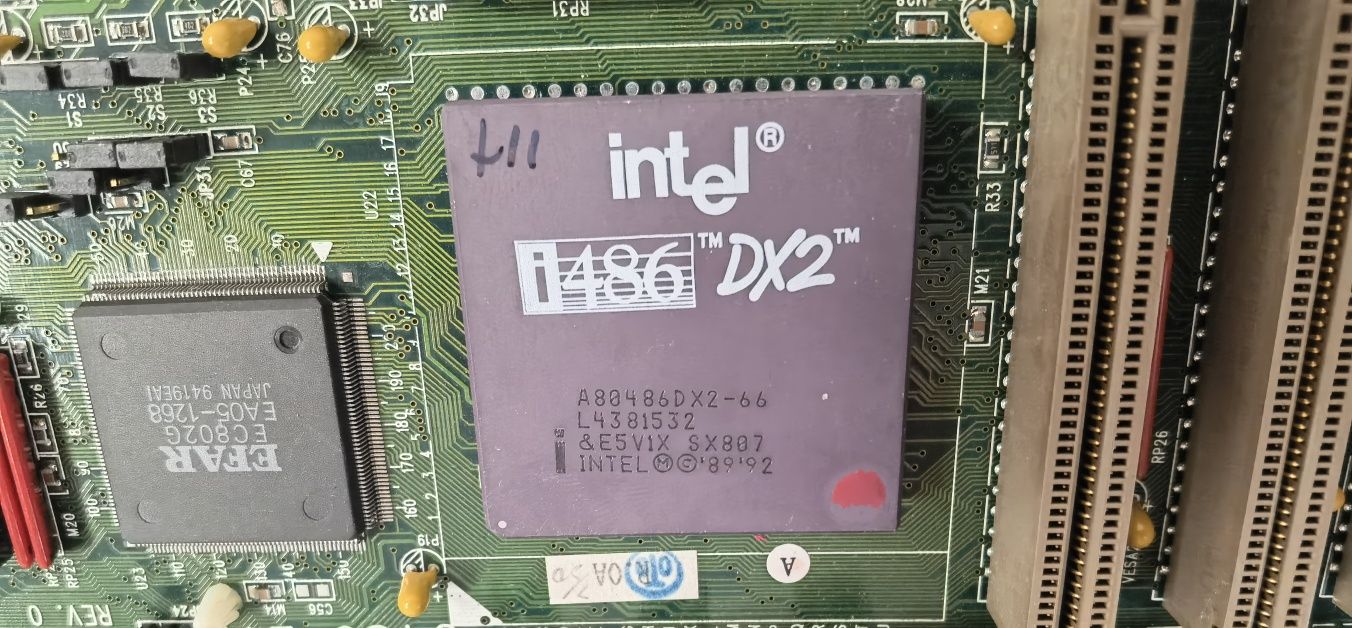 Płyta główna z procesorem 486 retro stary pc, Intel dx