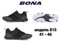 Мужские кроссовки BONA (БОНА) модель 815 чёрно-серый сетка