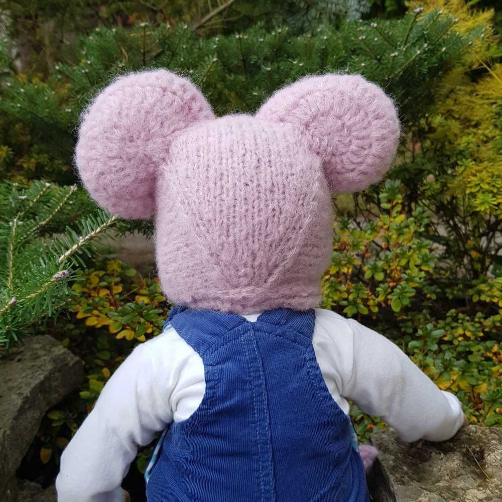 Czapka Czapka Pudrowa Mysz 46/48 czapka z wełny merino i jedwabiu