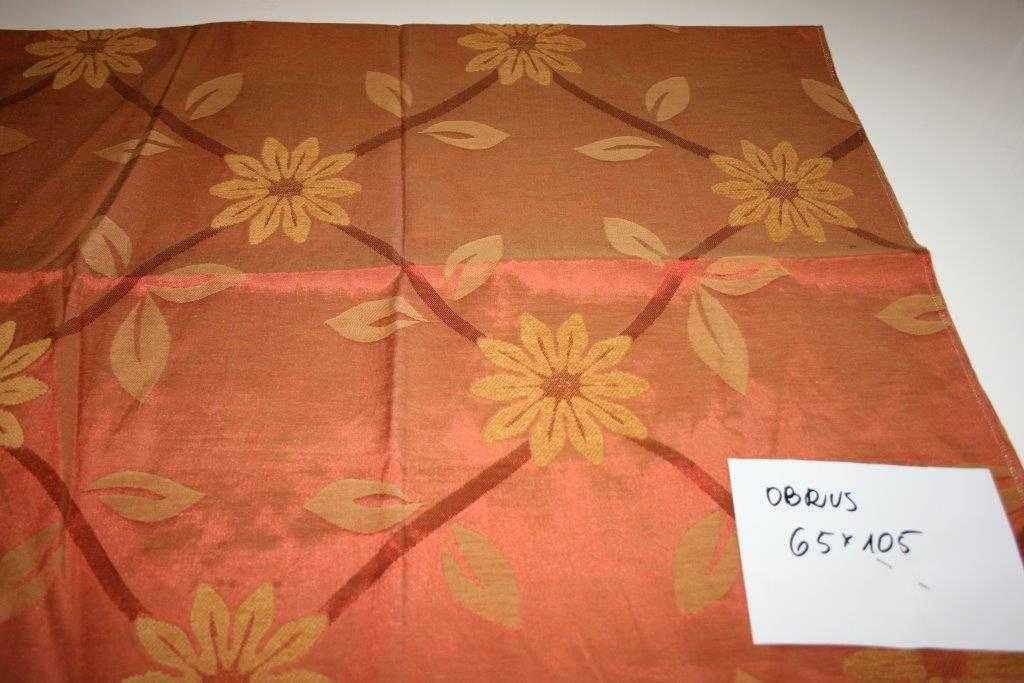 Kupon obrus na stół ławę rudy kwiaty 65*105 poliester +prezent