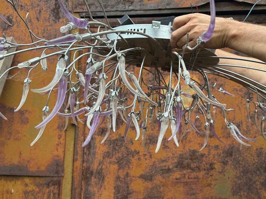 Люстра ЛЭД лампы, хромированная