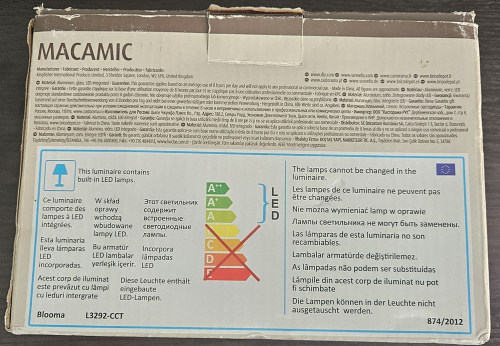 Lampa naświetlacz Blooma Macamic