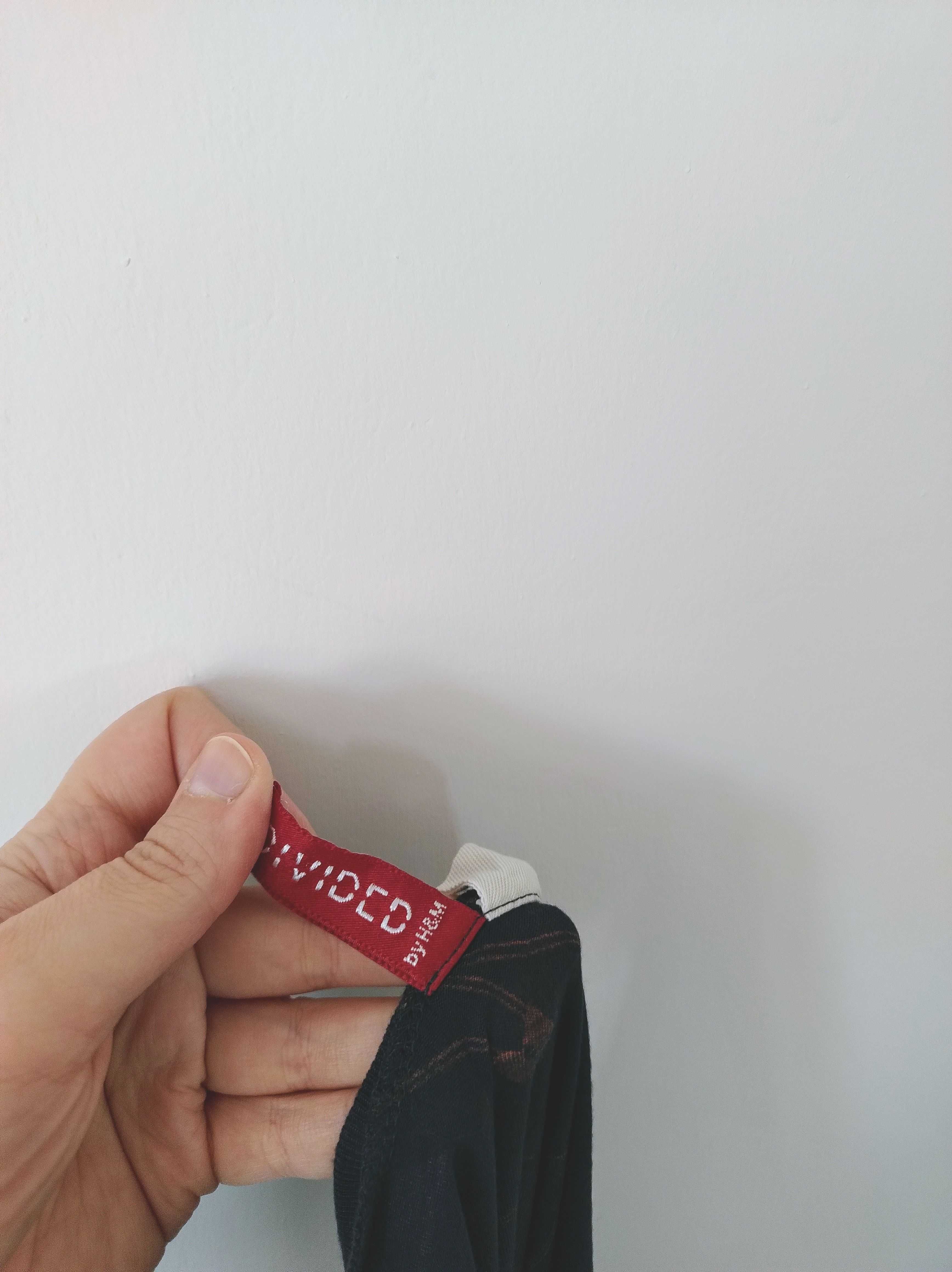 Szara tunika H&M w agrafki długa bluzka alternative grunge rock 42 XL