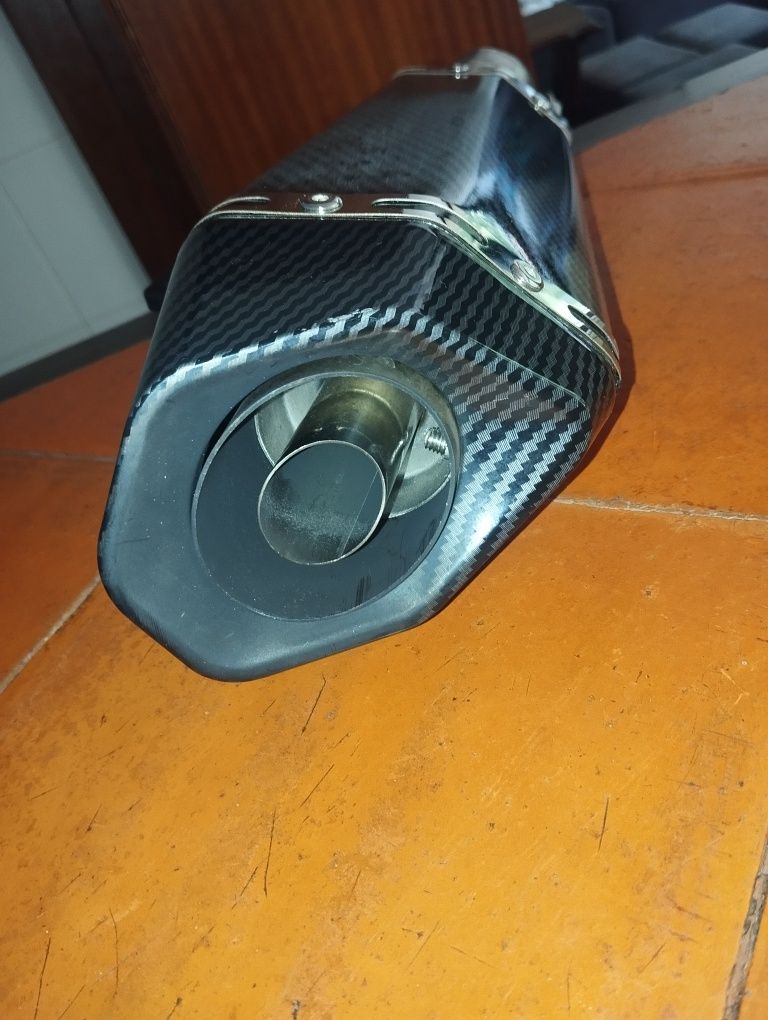 Escape ponteira moto com união em inox com dB killer