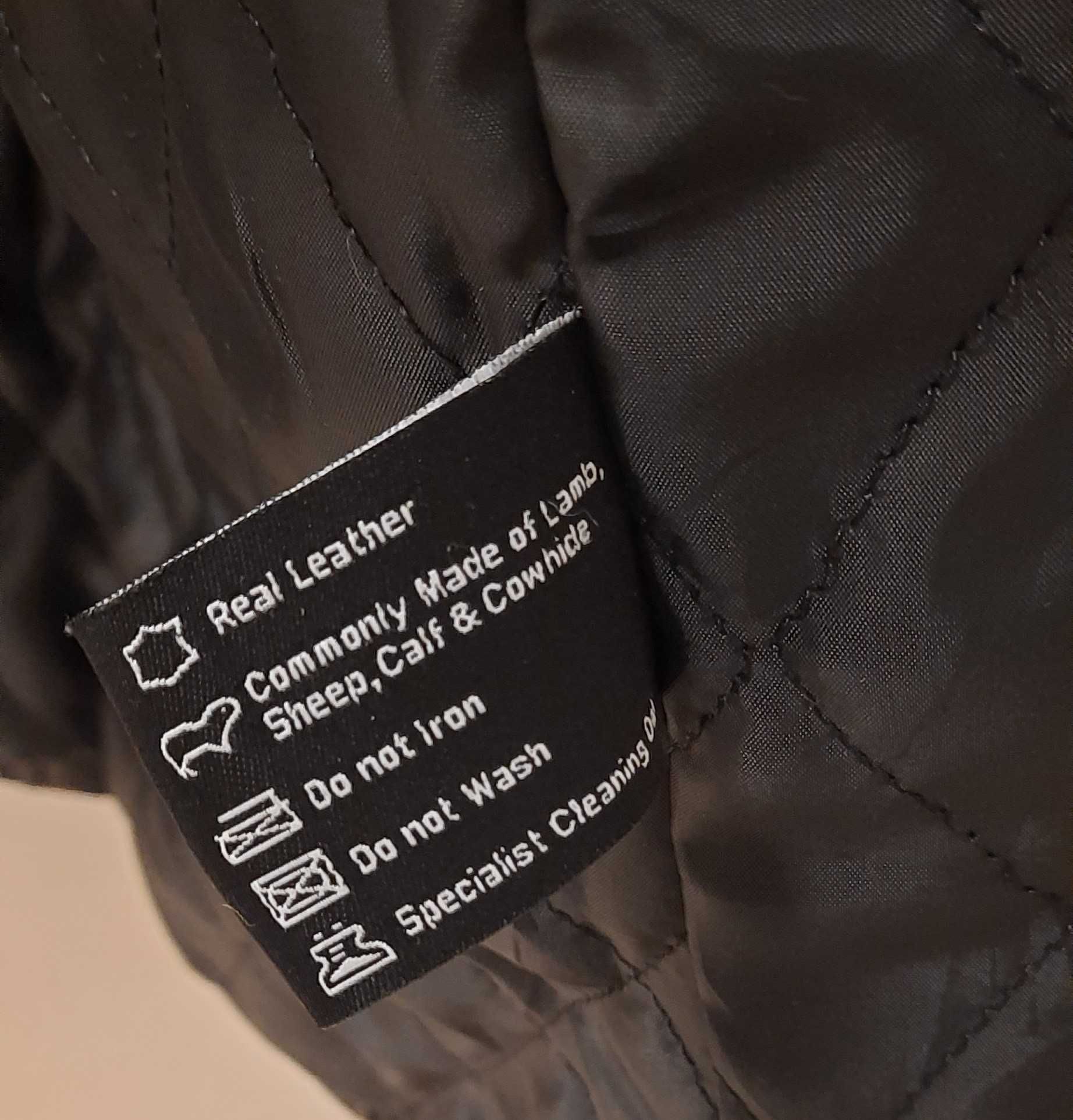 Kurtka skórzana The Jacket Maker Ionic Black Leather Jacket  rozmiar M