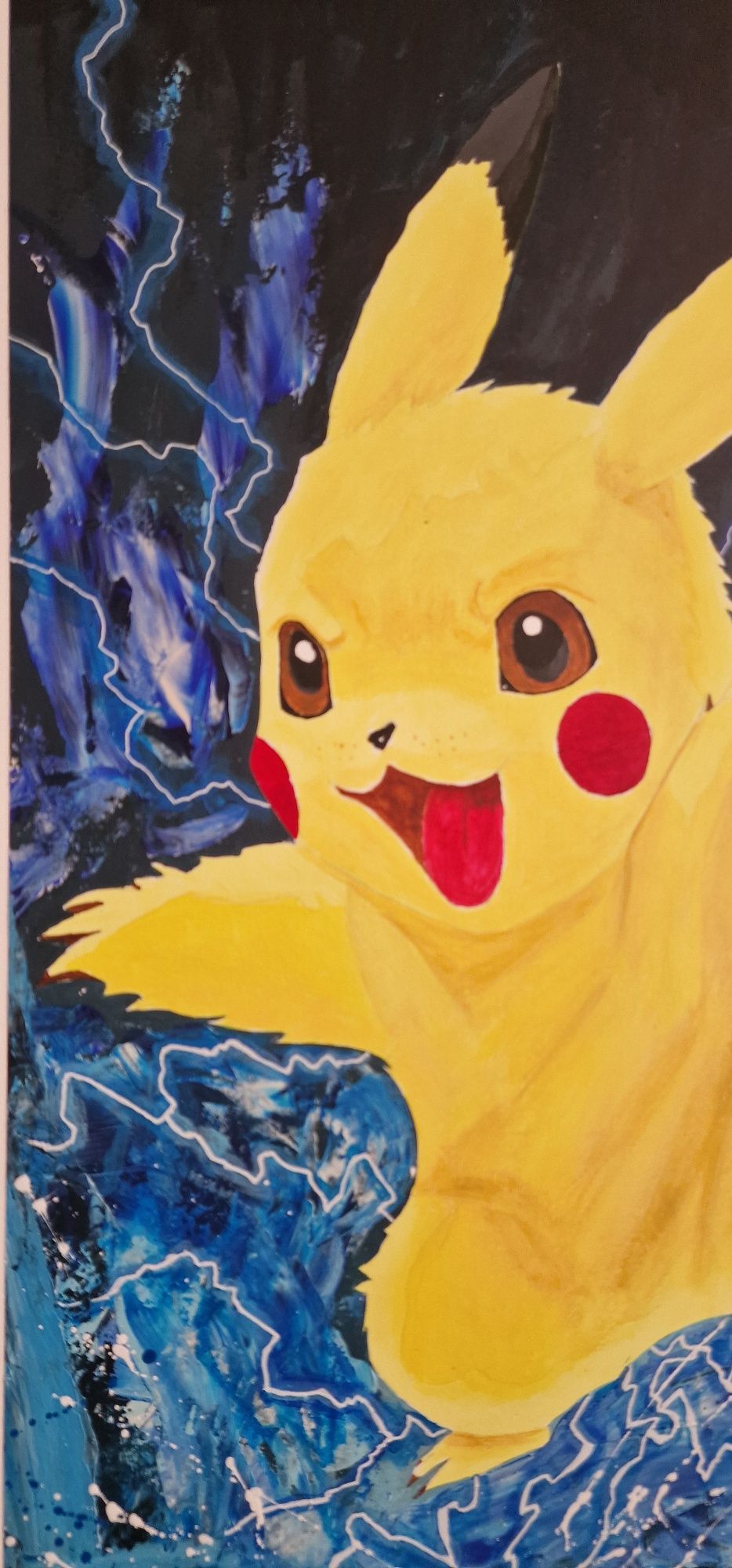 Pokémon Pikachu 50x70cm pintura em acrílico com moldura