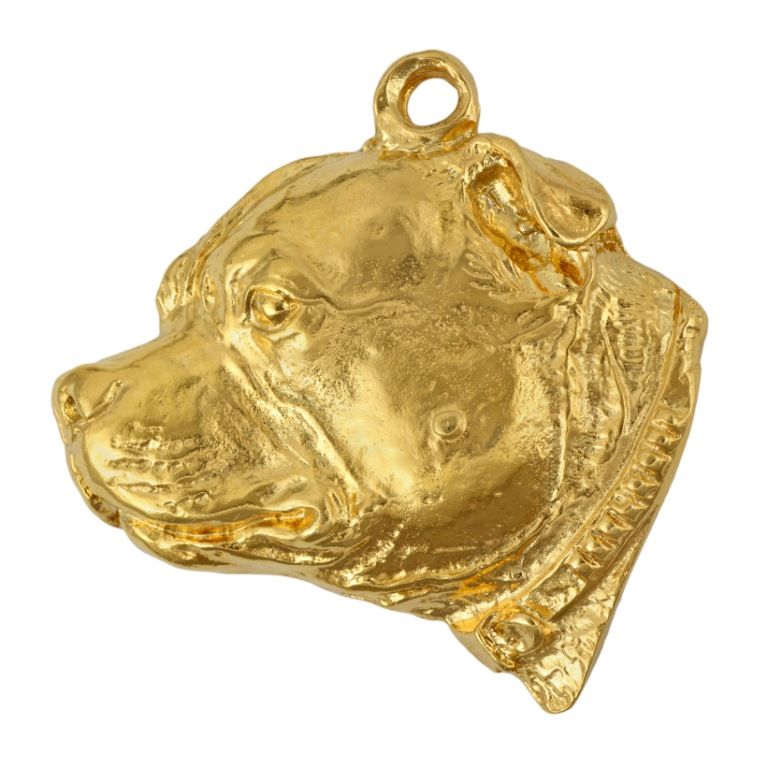 Staffordshire Bull Terrier brelok pozłacany w pudełku Art-Dog