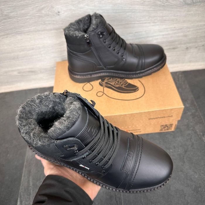 Чоловічі шкіряні зимові ботінки