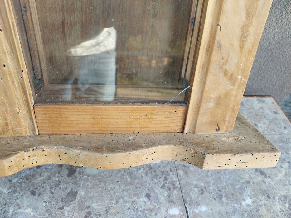 S072 Skrzynia obudowa starego zegara szafka kapliczka surowa